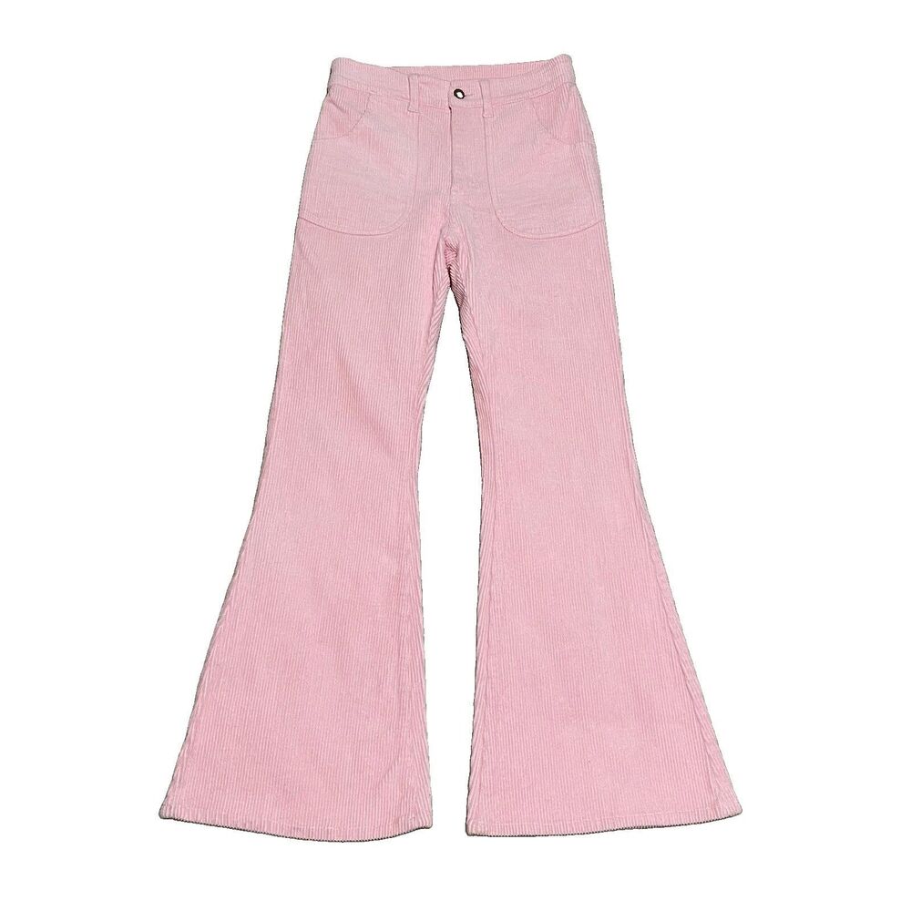 Hammies Corduroy Pants Womens 28 (28x28.5) Pink Flare Boho Festival Stretch